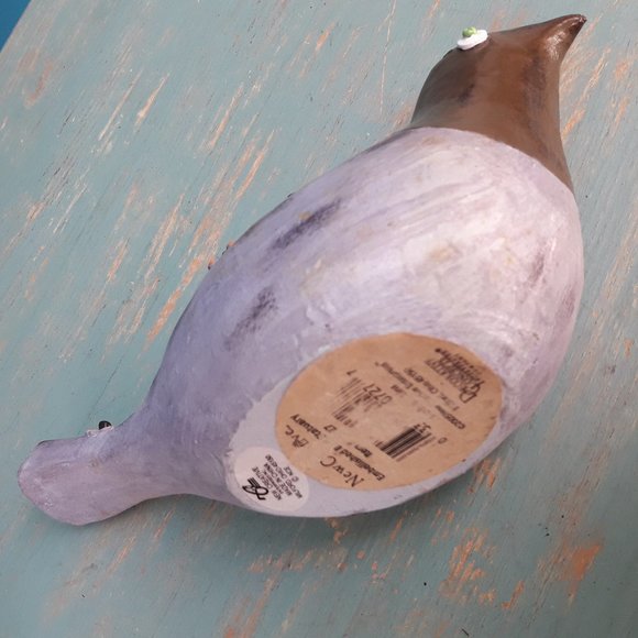 Carved Wood Bird Boho Hippie Decor Wooden Bird Figurine Embellished Beaded Art - Picture 13 of 16